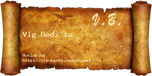 Vig Beáta névjegykártya