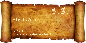 Vig Beáta névjegykártya